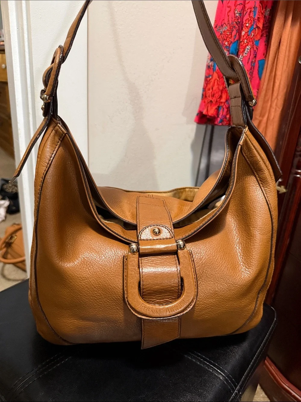 ETIENNE AIGNER Leather SHOULDER Tote in Tan - Genuine Leather